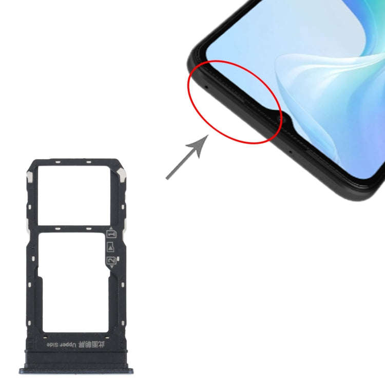 For vivo Y33S / Y33T SIM Card Tray + SIM / Micro SD Card Tray (Black)