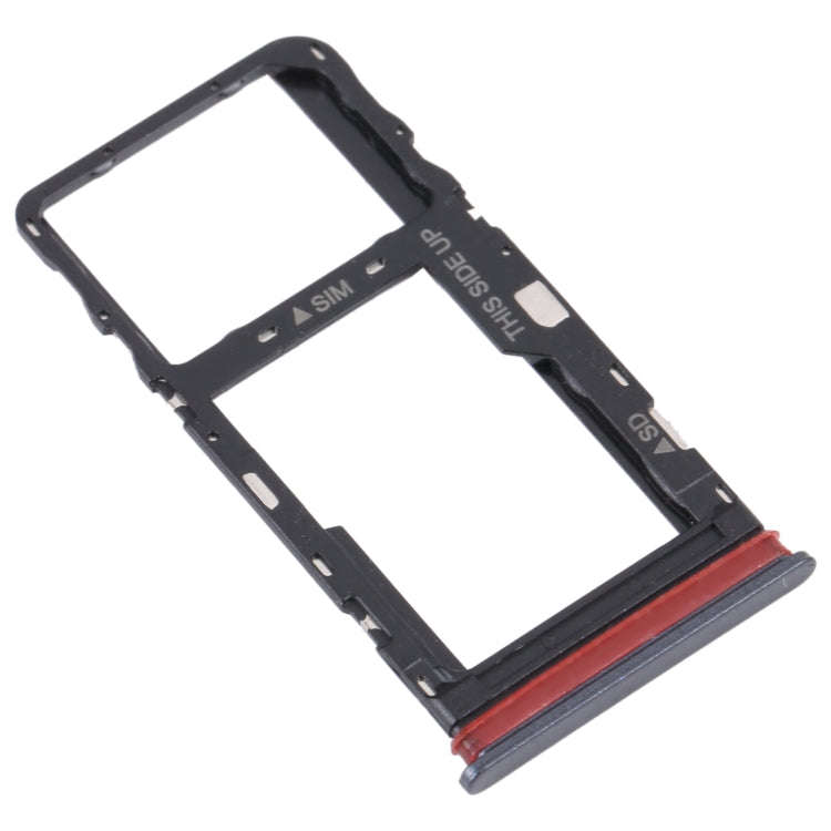 For TCL 30 V 5G Original SIM Card Tray + Micro SD Card Tray(Black)