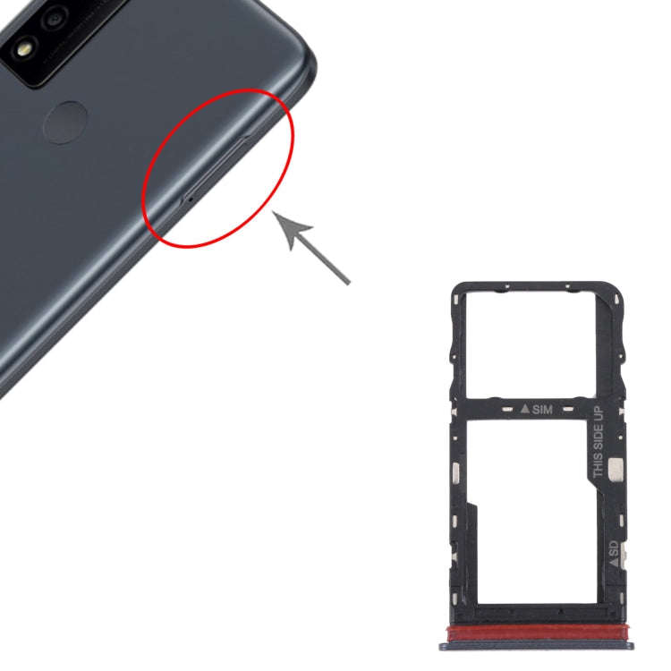 For TCL 30 V 5G Original SIM Card Tray + Micro SD Card Tray(Black)