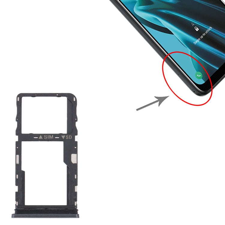 For TCL 30 XE 5G T767W Original SIM Card Tray + Micro SD Card Tray(Black)