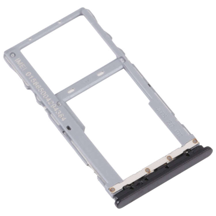 For Alcatel 1S 2021 Original SIM Card Tray + Micro SD Card Tray(Black)