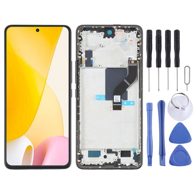 Original LCD Screen For Xiaomi 12 Lite Digitizer Full Assembly with Frame (Black)