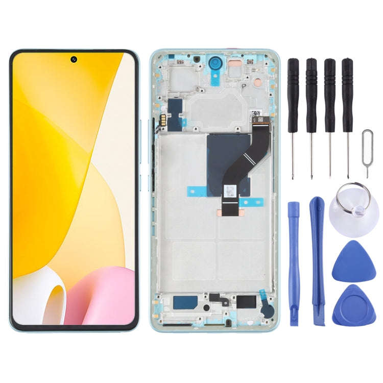Original LCD Screen For Xiaomi 12 Lite Digitizer Full Assembly with Frame (Green)