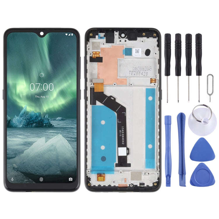Original LCD Screen For Nokia 7.2 / 6.2 Digitizer Full Assembly with Frame(Black)
