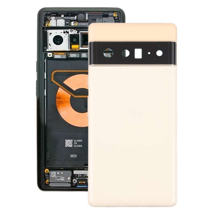 For Google Pixel 6 Pro Battery Back Cover with Middle Frame(Gold)