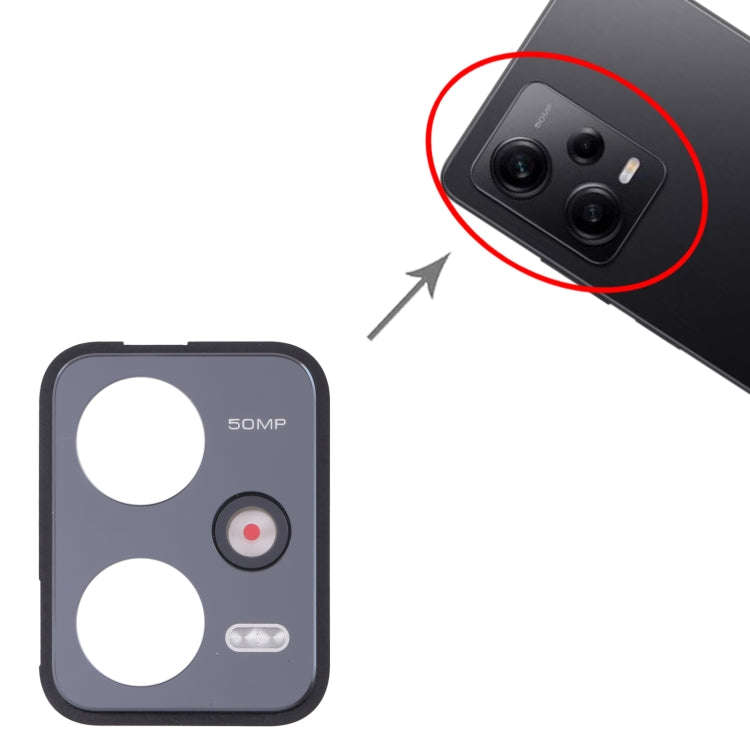 Back Camera Lens Frame for Xiaomi Redmi Note 12 Pro 5G (Black)