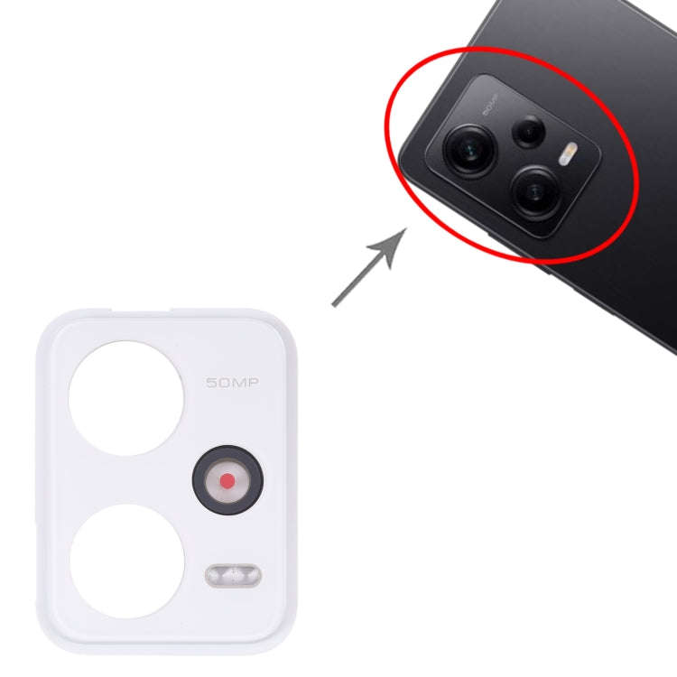 Back Camera Lens Frame for Xiaomi Redmi Note 12 Pro 5G (White)