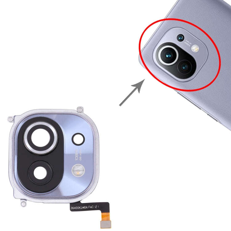 For Xiaomi Mi 11 Back Camera Lens Frame (Purple)