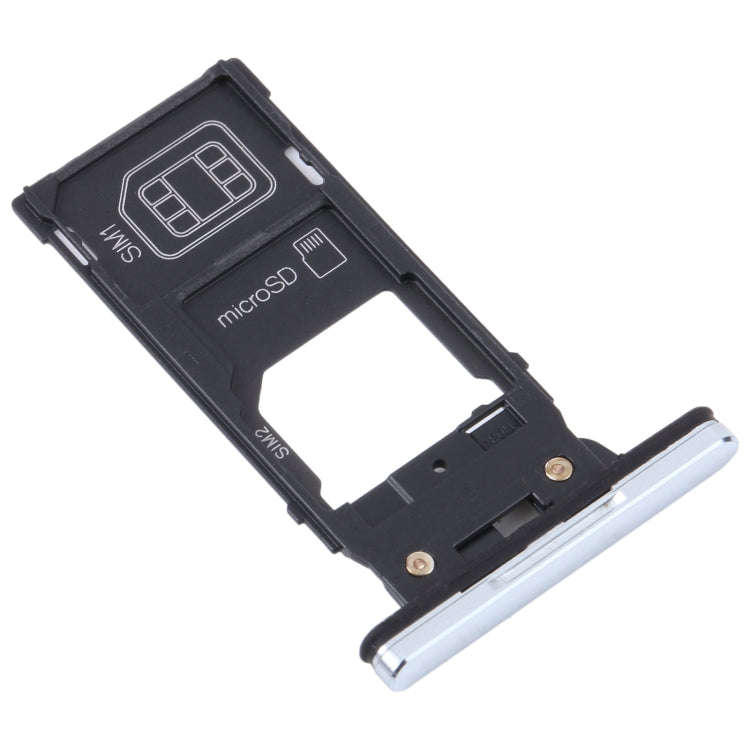 For Sony Xperia XZ2 Premium Original SIM Card Tray + SIM / Micro SD Card Tray (Silver)