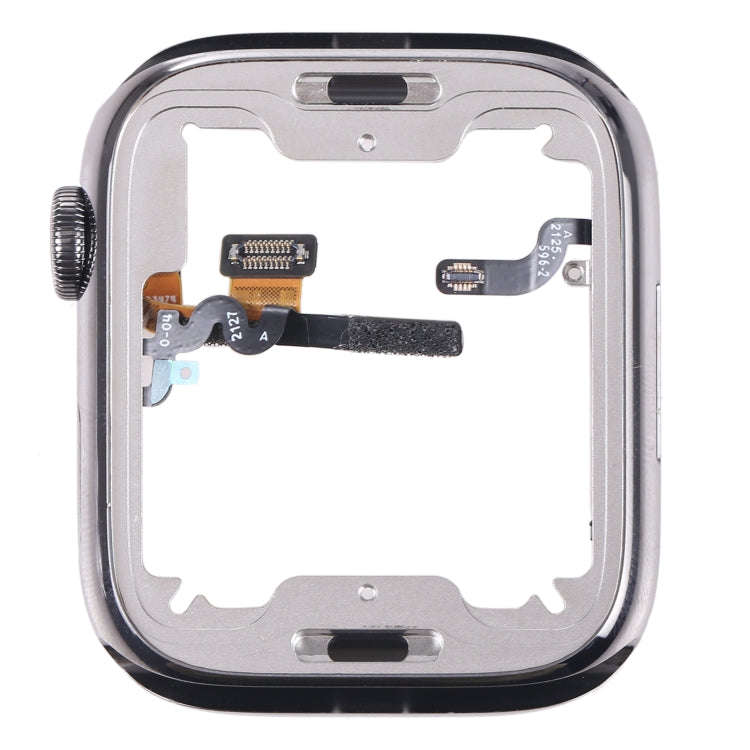 For Apple Watch Series 7 45mm Stainless Steel Middle Frame Bezel Plate with Loudspeaker / Power /...
