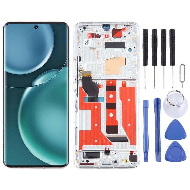 Original LCD Screen For Honor Magic4 Digitizer Full Assembly with Frame(Silver)