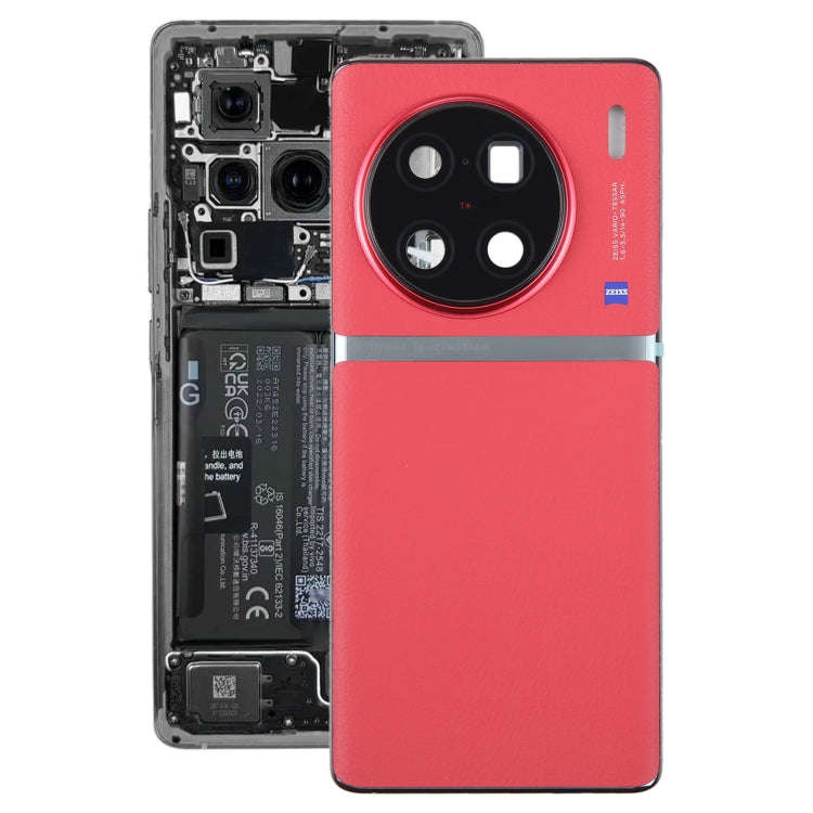 For vivo X90 Pro+ Original Battery Back Cover with Camera Lens Cover(Red)