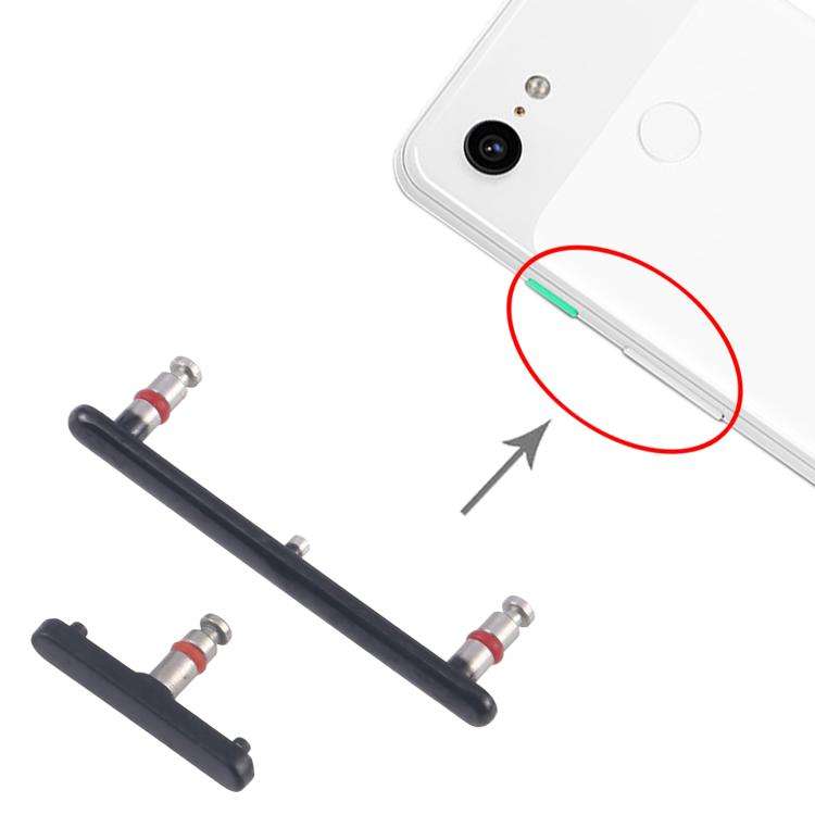 For Google Pixel 3 Original Power Button + Volume Button Control Button (Black)