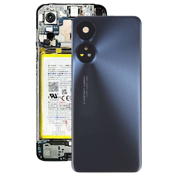 For OPPO Reno8 T 4G Original Battery Back Cover with Camera Lens Cover(Black)