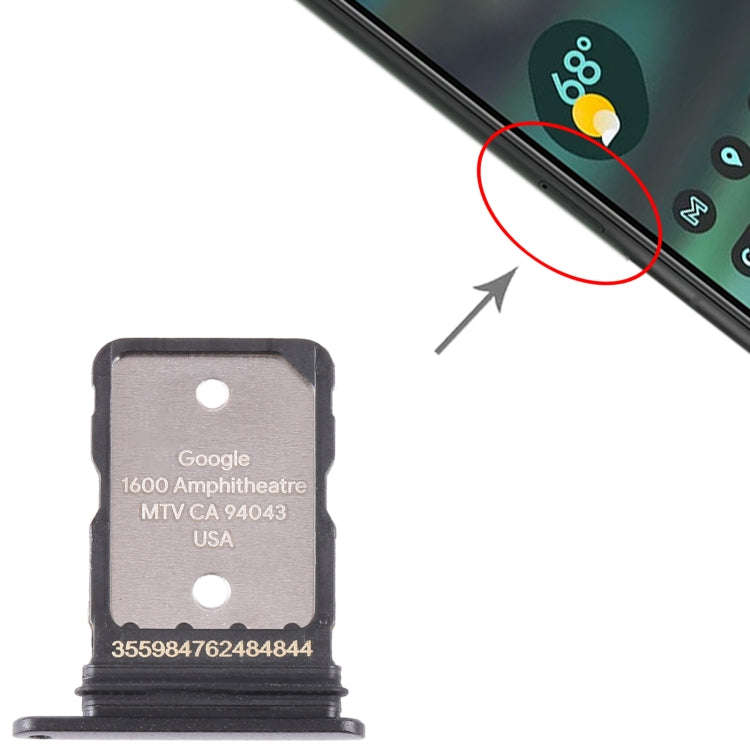 For Google Pixel 6A Original SIM Card Tray with SIM Pin (Black)