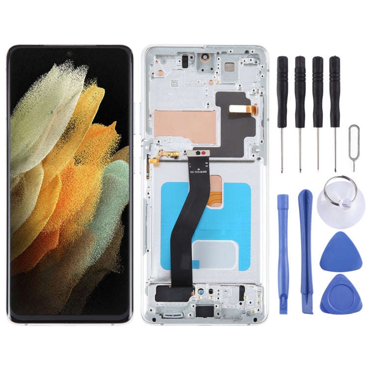 OLED LCD Screen For Samsung Galaxy S21 Ultra 5G SM-G998B Digitizer Full Assembly with Frame, Disp...