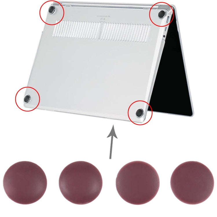 For Microsoft Surface Laptop 1 / 2 1769 13.5 inch  4 in 1 Bottom Case Rubber Mats (Red)