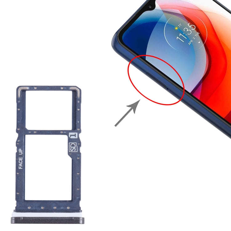 For Motorola Moto G Play 2021 SIM Card Tray + Micro SD Card Tray (Black)