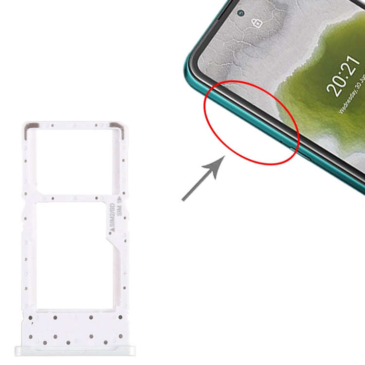 For Nokia X10 Original SIM + SIM / Micro SD Card Tray (White)