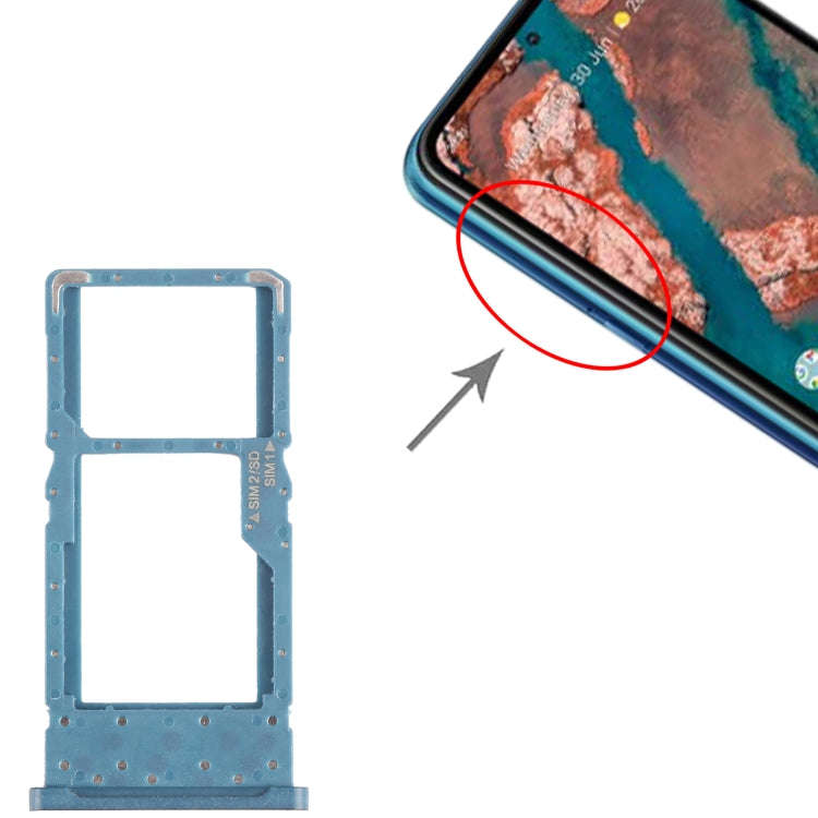 For Nokia X20 Original SIM + SIM / Micro SD Card Tray (Blue)