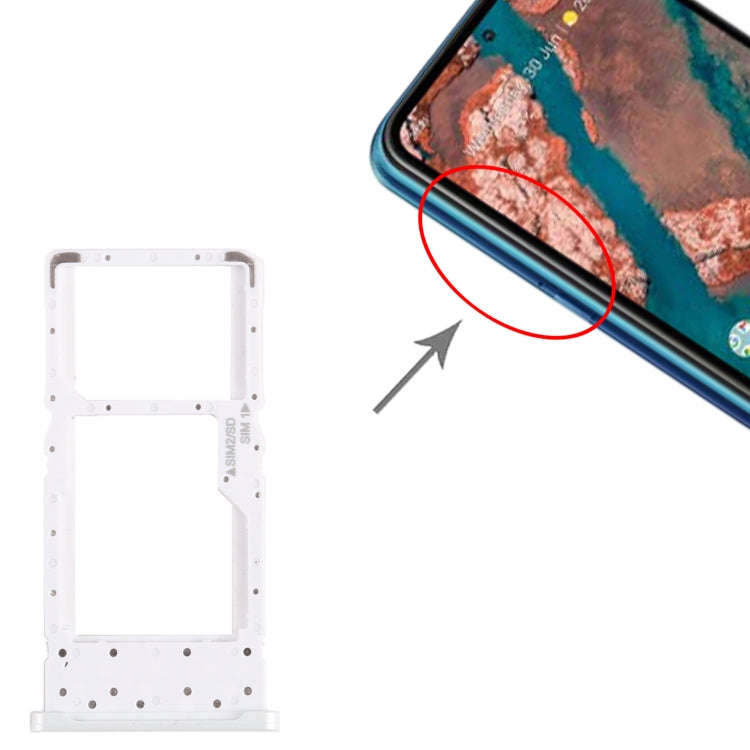 For Nokia X20 Original SIM + SIM / Micro SD Card Tray (White)