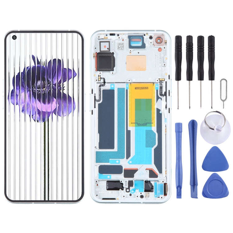 For Nothing Phone1 A063 LCD Screen Digitizer Full Assembly with Frame (Silver)