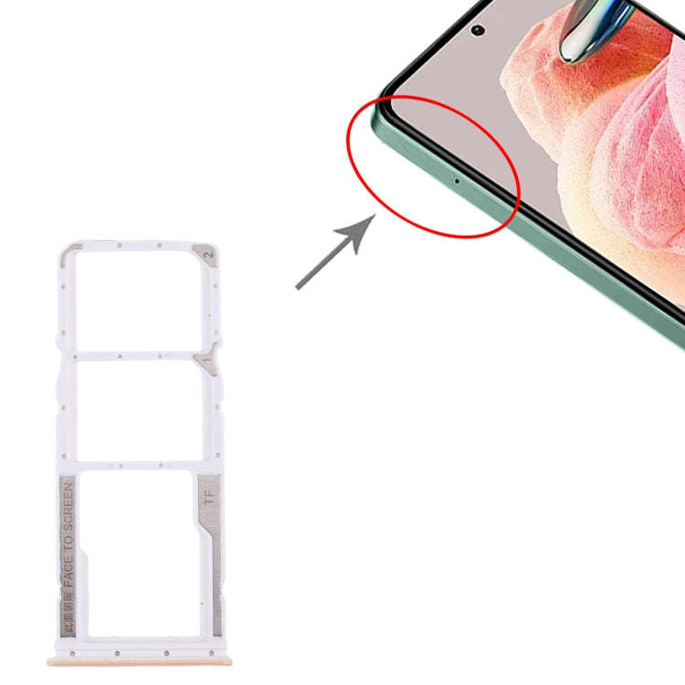 For Xiaomi Redmi Note 12 4G SIM Card Tray + SIM Card Tray + Micro SD Card Tray (Pink)