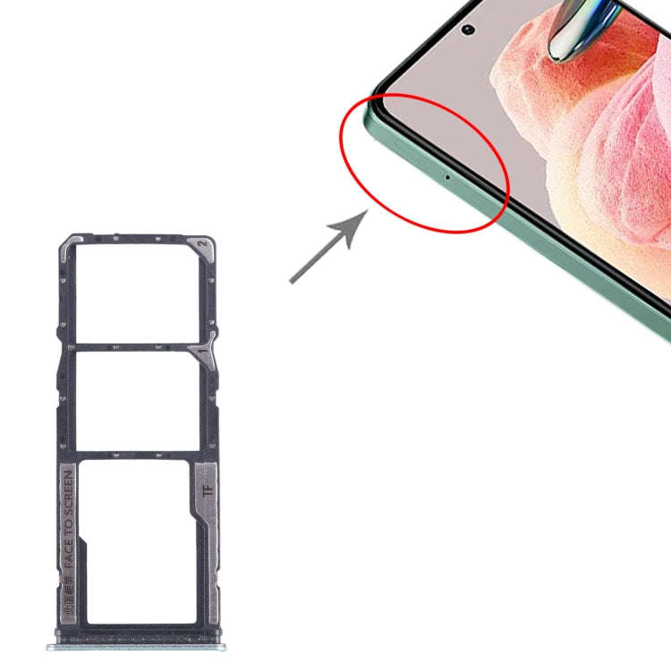 For Xiaomi Redmi Note 12 4G SIM Card Tray + SIM Card Tray + Micro SD Card Tray (Green)