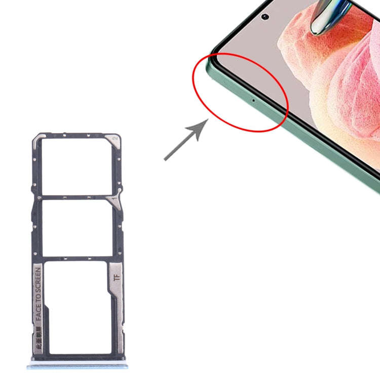 For Xiaomi Redmi Note 12 4G SIM Card Tray + SIM Card Tray + Micro SD Card Tray (Blue)