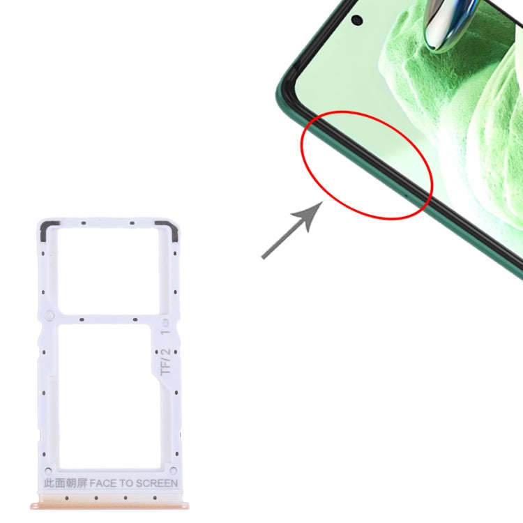 For Xiaomi Redmi Note 12 5G SIM Card Tray + SIM / Micro SD Card Tray (Pink)