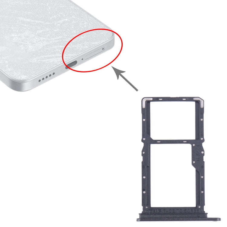 For Xiaomi Redmi Note 13 5G SIM Card Tray + SIM / Micro SD Card Tray (Black)