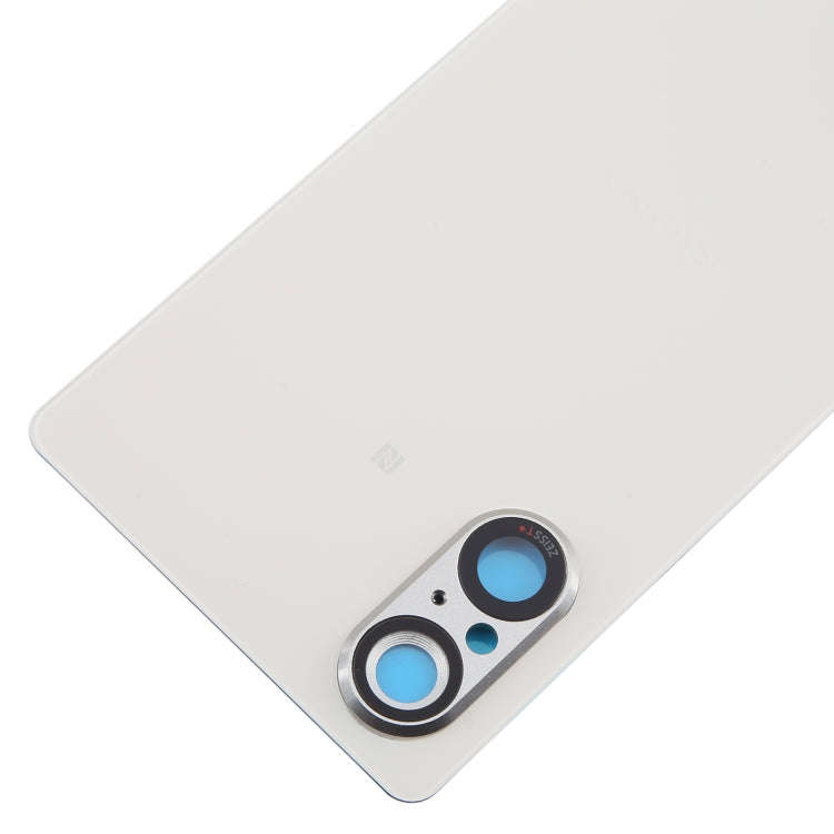 For Sony Xperia 5 V Battery Back Cover with Camera Lens Cover(Silver)