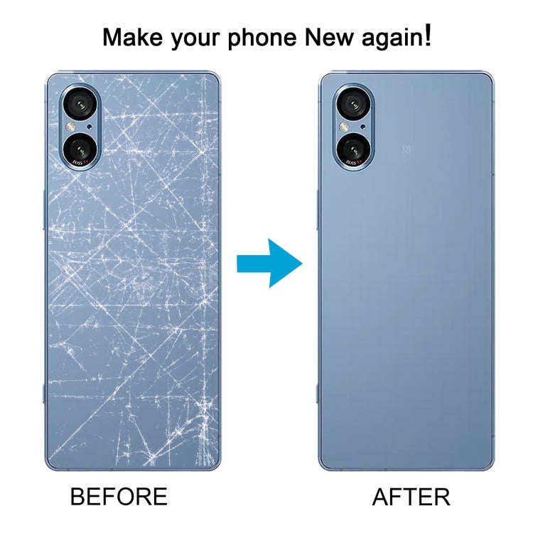 For Sony Xperia 5 V Battery Back Cover with Camera Lens Cover(Blue)