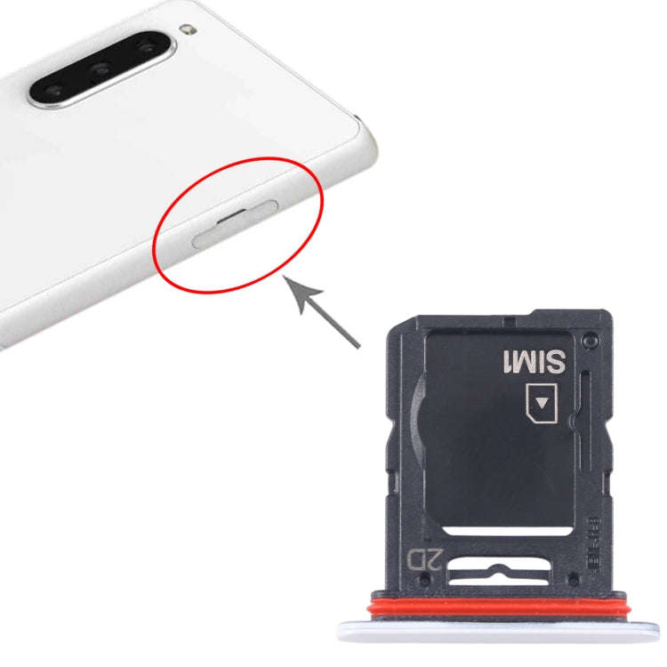 For Sony Xperia 10 V Original SIM Card Tray + SIM / Micro SD Card Tray (White)