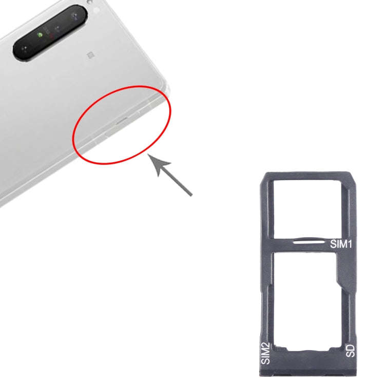 For Sony Xperia 1 II Original SIM Card Tray + SIM / Micro SD Card Tray (Black)