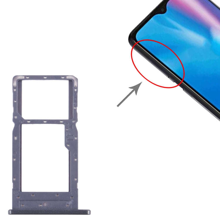 For Alcatel 1SE 2020 5030 SIM Card Tray + Micro SD Card Tray (Grey)