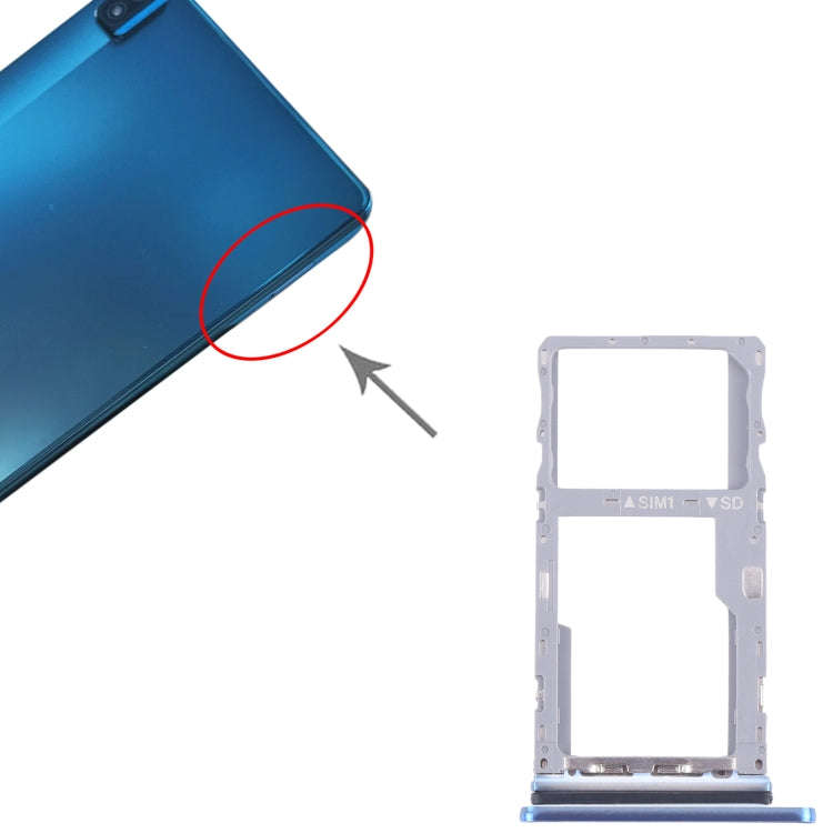 For TCL NXTPAPER S8 9288A 9288M SIM Card Tray + Micro SD Card Tray (Baby Blue)