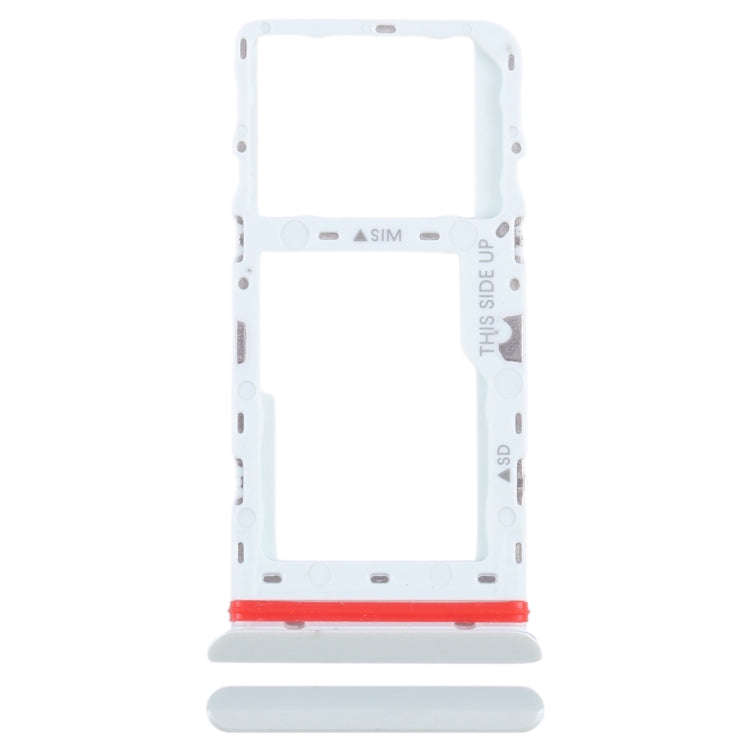 For TCL Tab 10 5G 9183G SIM Card Tray + Micro SD Card Tray (White)