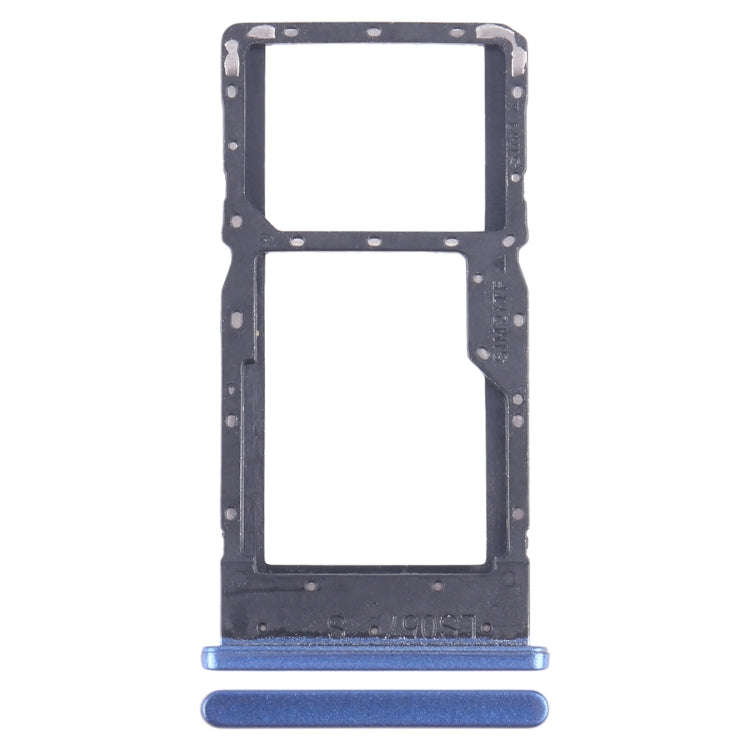 For Alcatel 1L Pro 4065F SIM Card Tray + Micro SD Card Tray (Blue)