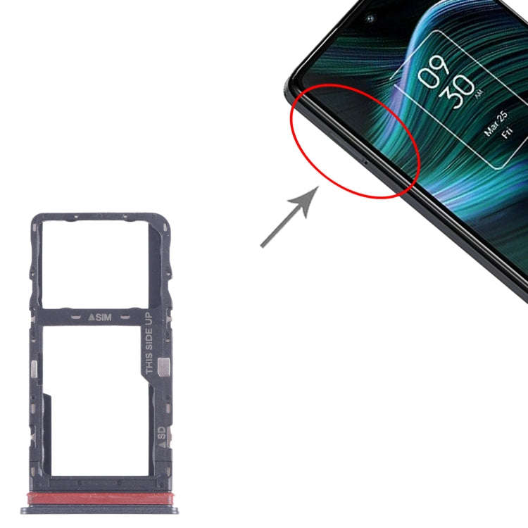 For TCL Stylus 5G T779W SIM Card Tray + Micro SD Card Tray (Black)