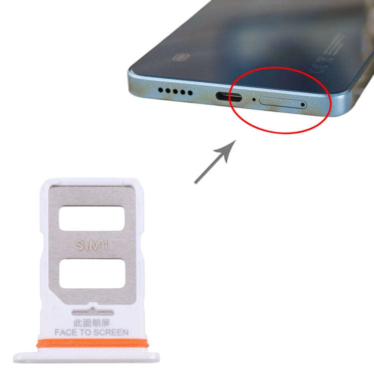 For Xiaomi Poco X6 5G Original SIM Card Tray + SIM Card Tray (White)