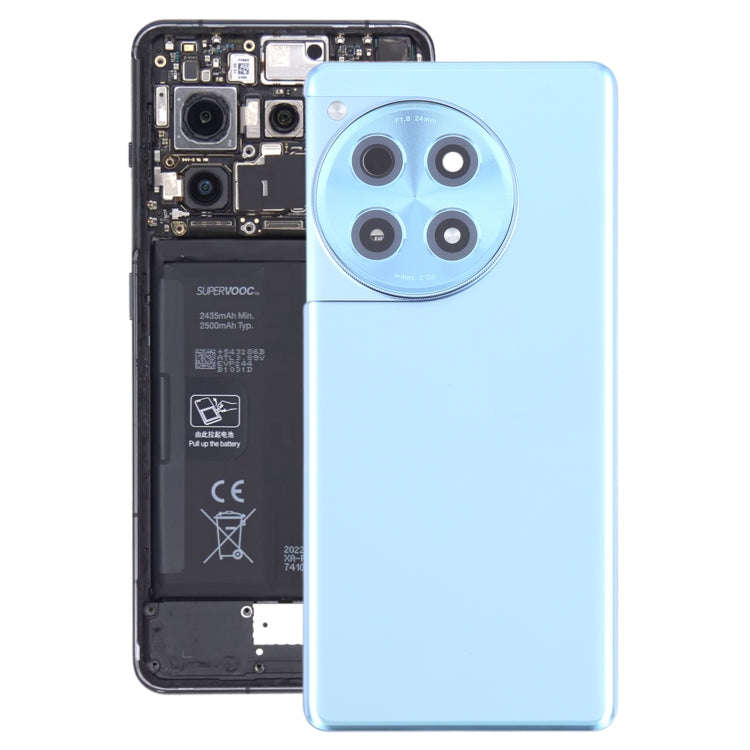 For OnePlus Ace 3 PJE110 Original Glass Battery Back Cover with Camera Lens(Blue)