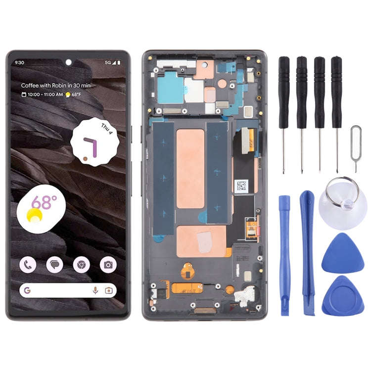For Google Pixel 7A G82U8 OLED LCD Screen Digitizer Full Assembly with Frame (Black)