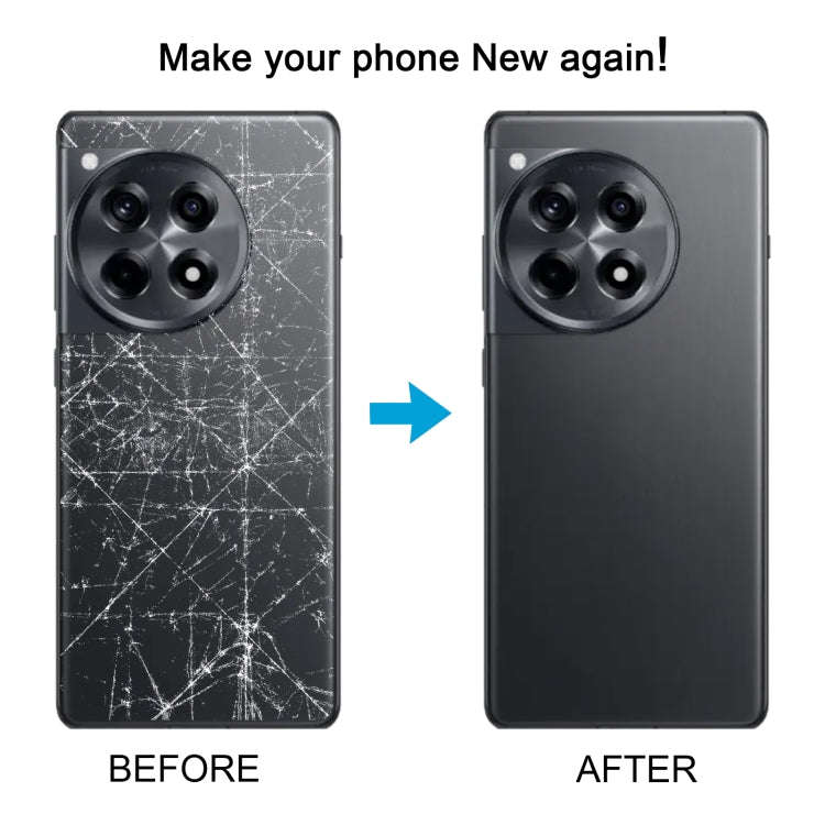 For OnePlus 12R Battery Back Cover(Black)