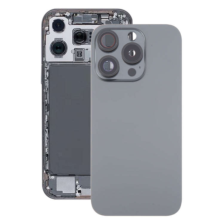 For iPhone 16 Pro Original Glass Battery Back Cover with Camera Lens Cover(Black)