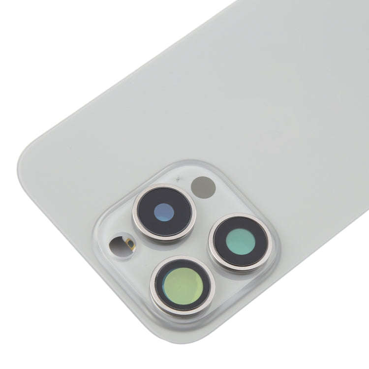 For iPhone 16 Pro Original Glass Battery Back Cover with Camera Lens Cover + MagSafe Magnet(Silver)