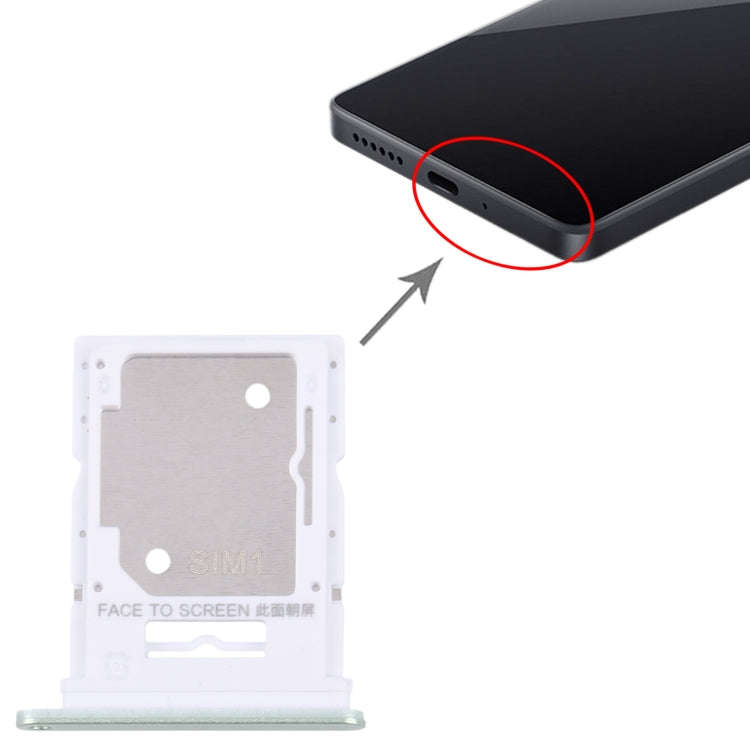 For Xiaomi Redmi 13 4G Original SIM Card Tray + SIM / Micro SD Card Tray (Green)