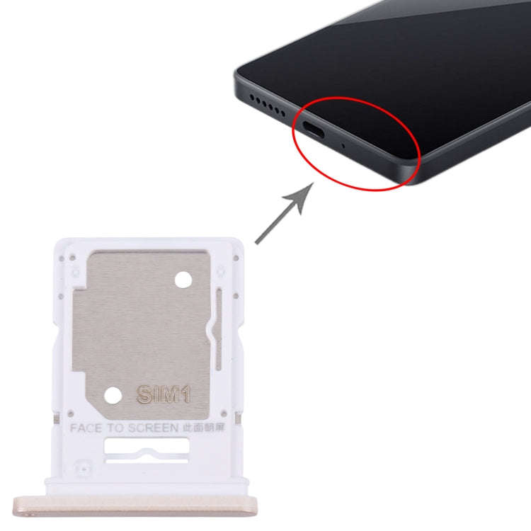 For Xiaomi Redmi 13 4G Original SIM Card Tray + SIM / Micro SD Card Tray (Gold)