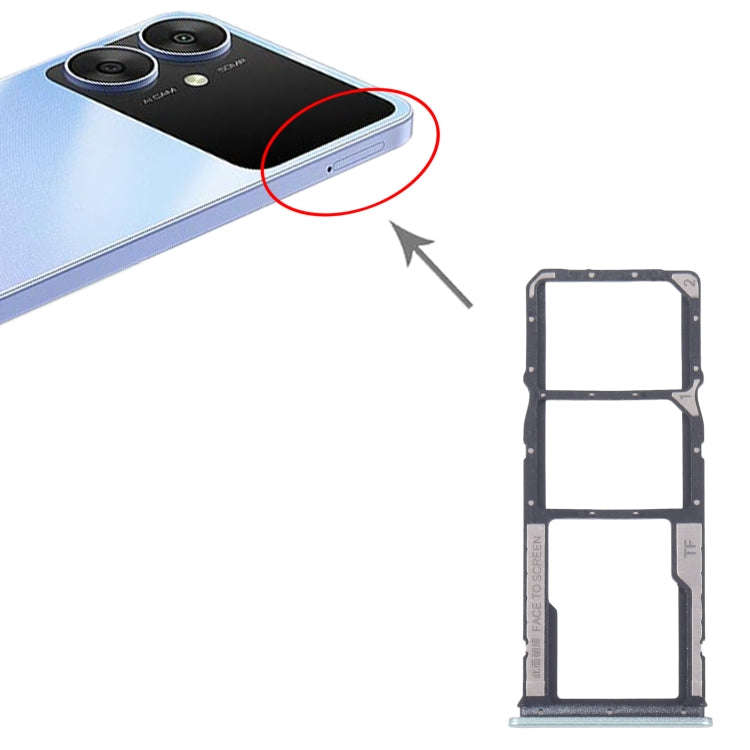 For Xiaomi Redmi 13R Original SIM Card Tray + SIM Card Tray + Micro SD Card Tray (Green)