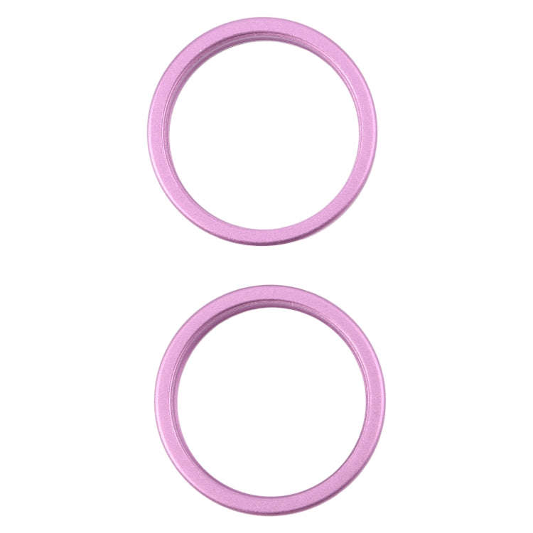 For iPhone 16 Plus 2pcs/set Rear Camera Glass Lens Metal Outside Protector Hoop Ring (Purple)